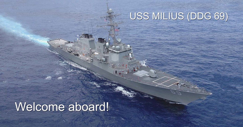 USS Milius DDG-69 postcard  US Navy ship Guided Missile Destroyer 